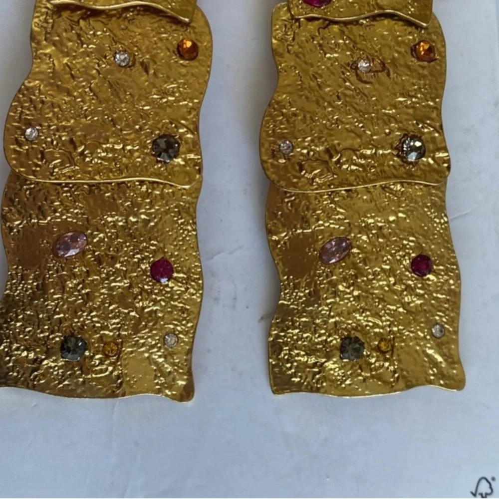 NWT Zara Maxi Gold Tone Earrings - Picture 4 of 11